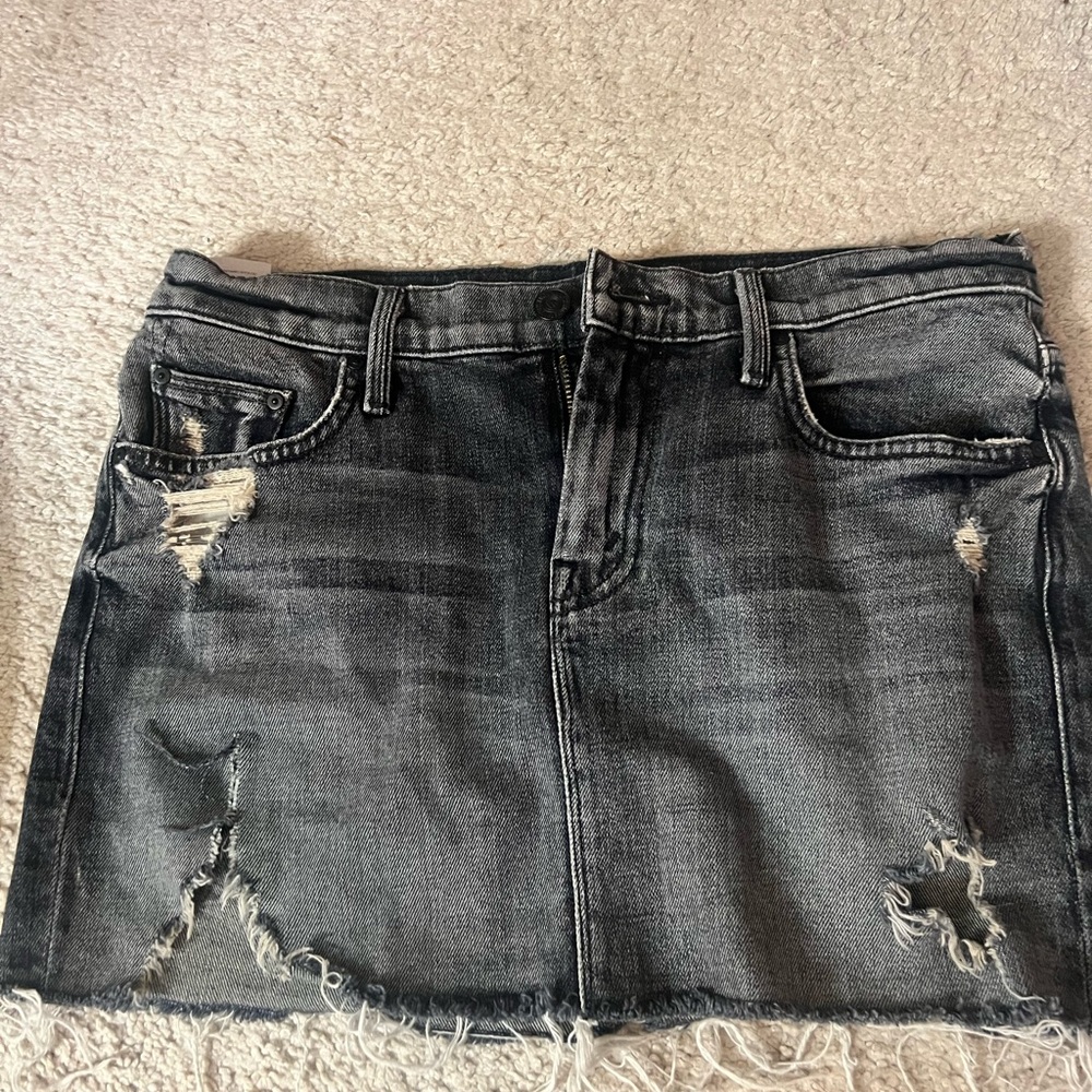 Mother The straight  Mini Fray Skirt